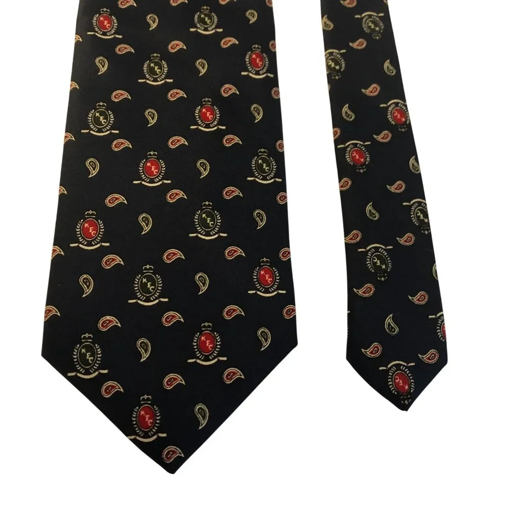 KFC Barco Team Gear Polyester Tie Navy Paisley Mens Necktie Work Office Dad Gift